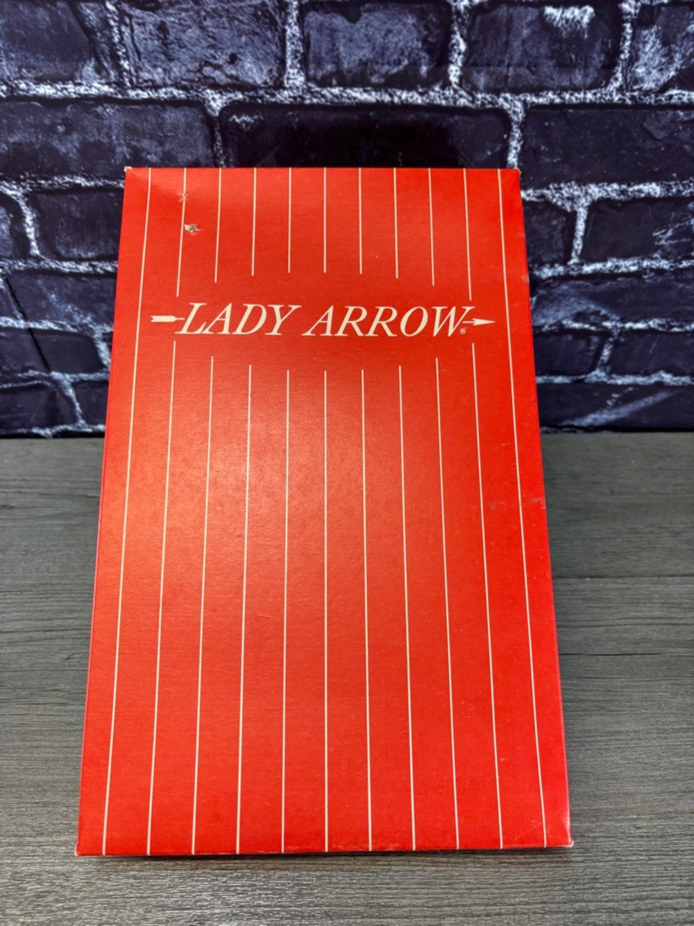 Vintage Lady Arrow Red Striped Clothing Box